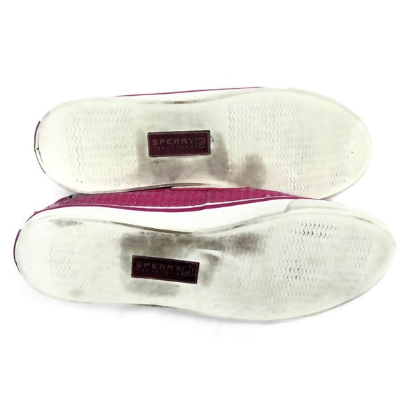 Sperry Boat Shoes Hot Pink Clear Sequin Biscayne Top Sider Flats 7.5 - Picture 7 of 8